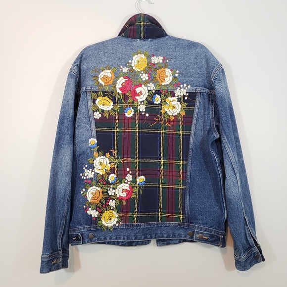 guess embroidered denim jacket